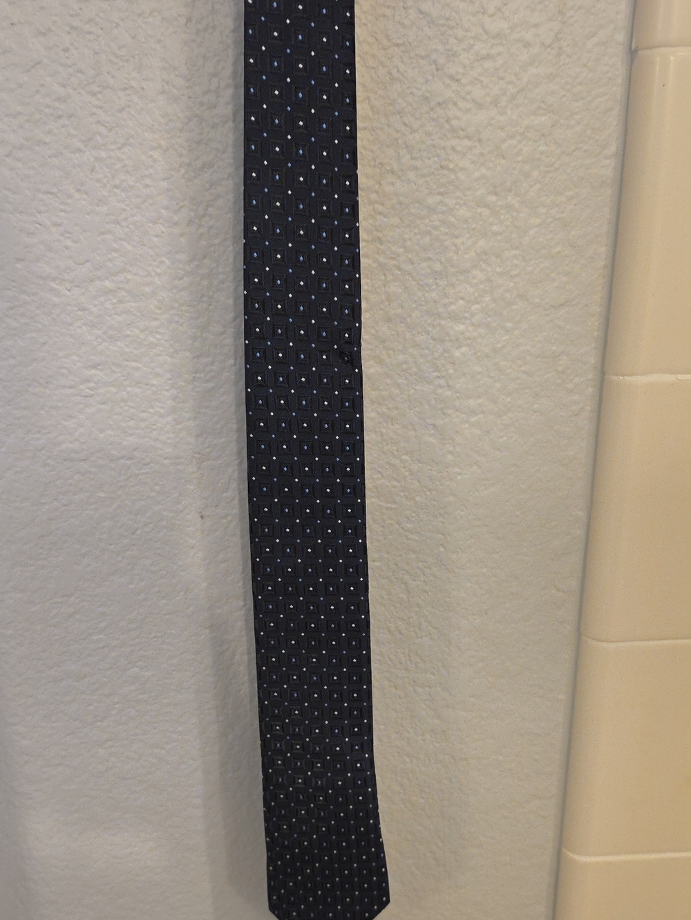 Classic Navy Men's Tie with Micro Dot Pattern